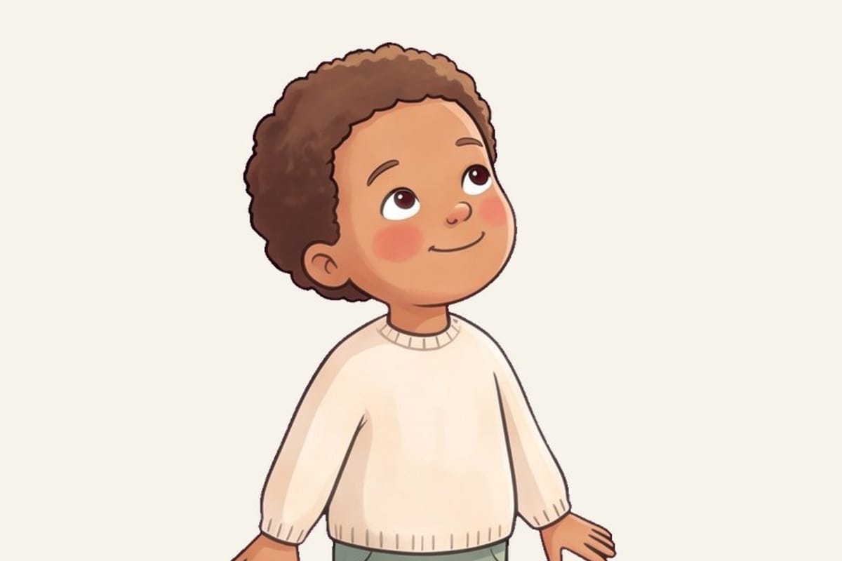 The character drawn from that photograph, in the style of the book