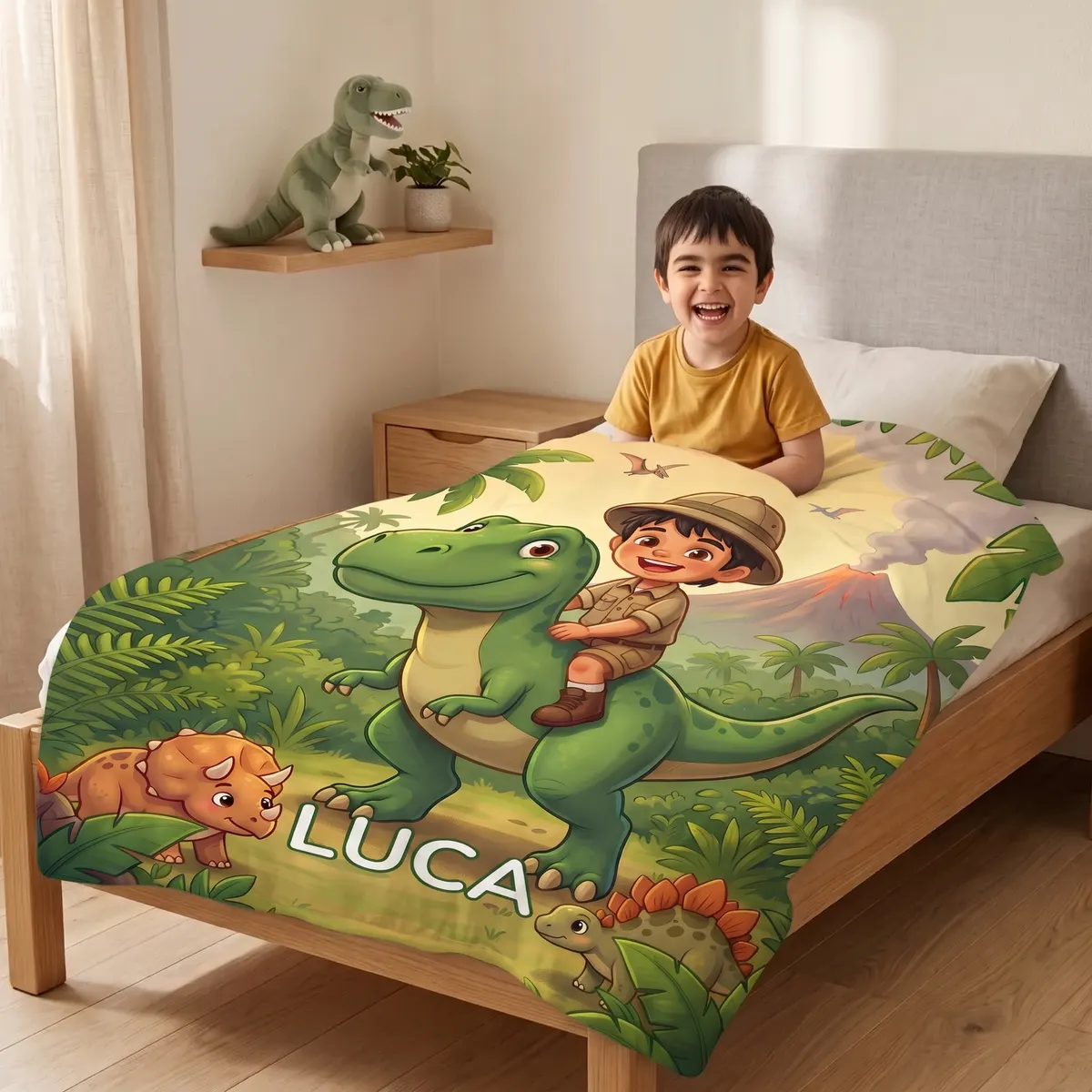 Gepersonaliseerde deken - Dinojungle, Afbeelding 4 van 6
