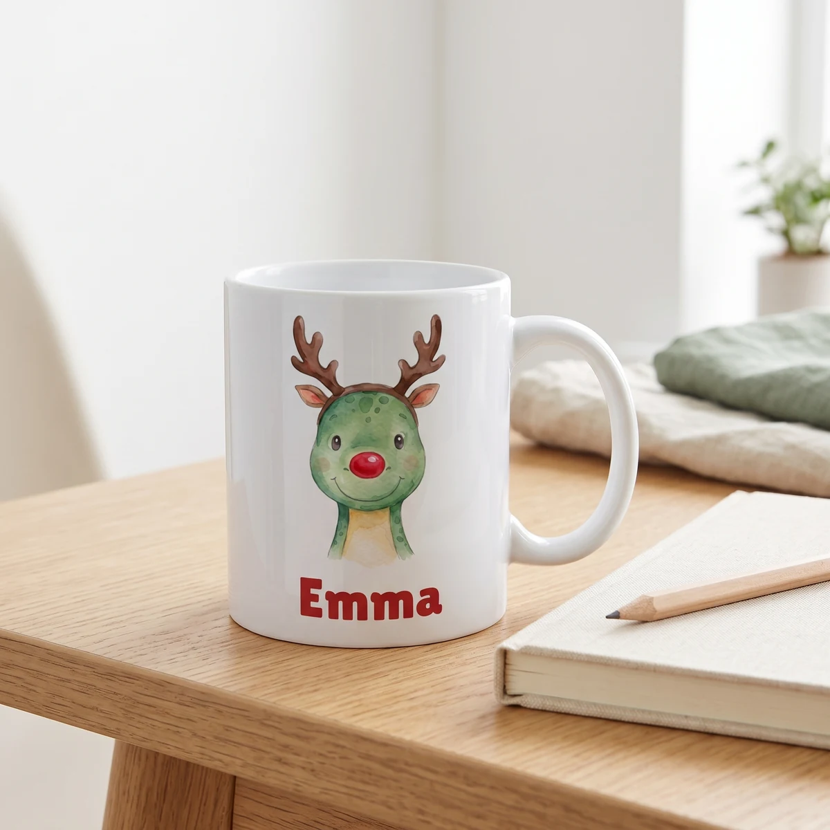 Gepersonaliseerde mok - Dino-kerstchocolade, Afbeelding 5 van 6