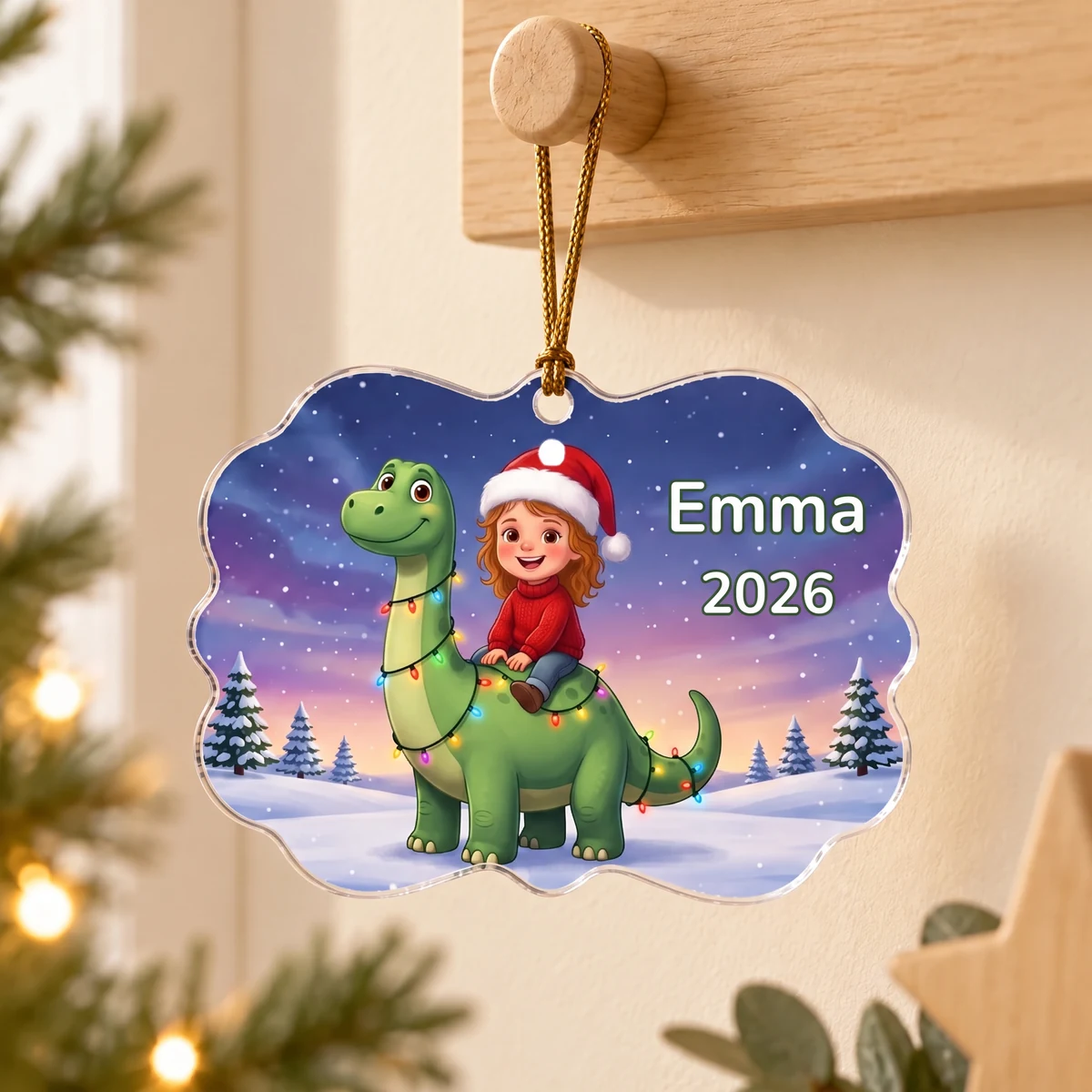 Gepersonaliseerd acrylornament - Kerstrit, Afbeelding 2 van 6