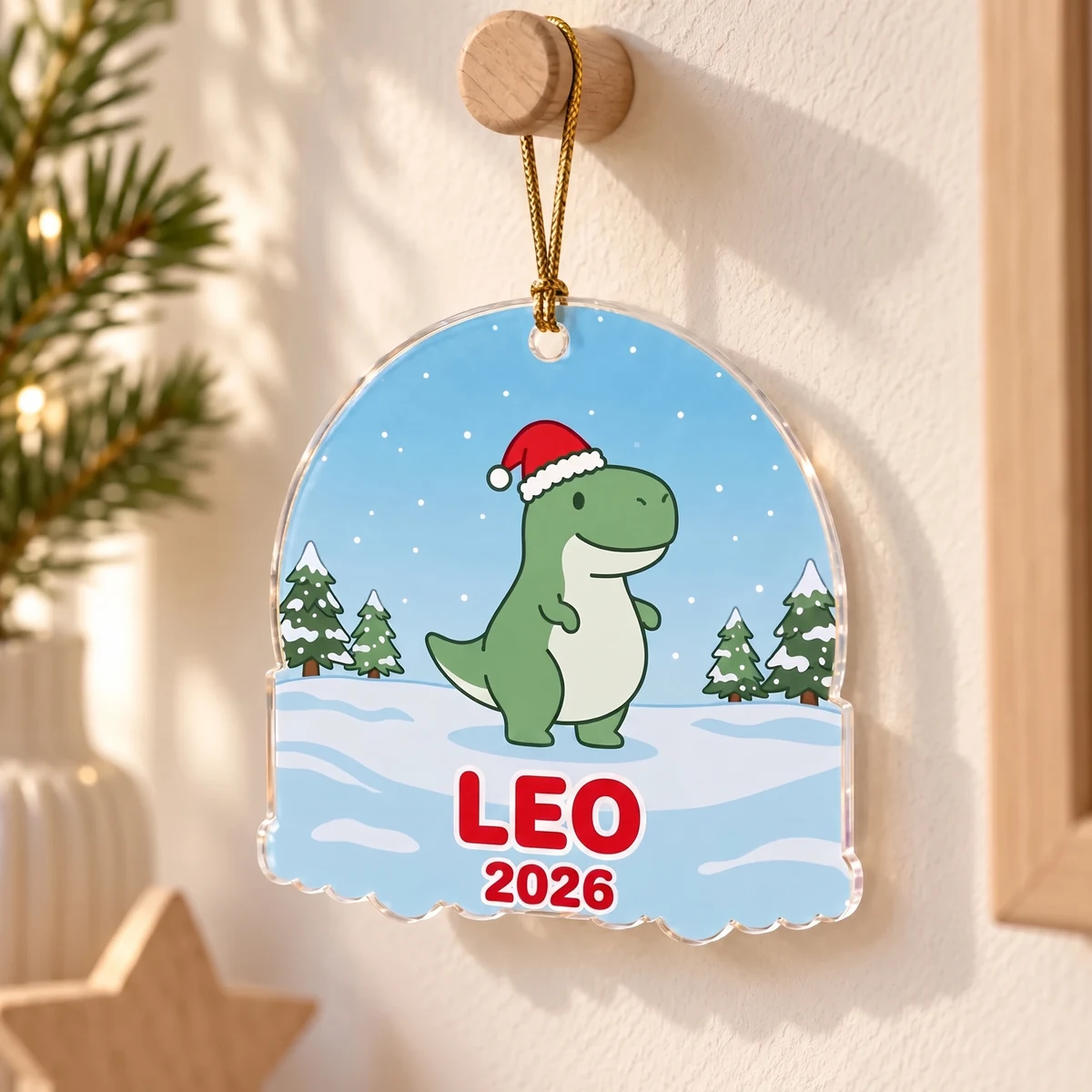 Gepersonaliseerd acrylornament - Naamdino, Afbeelding 2 van 5