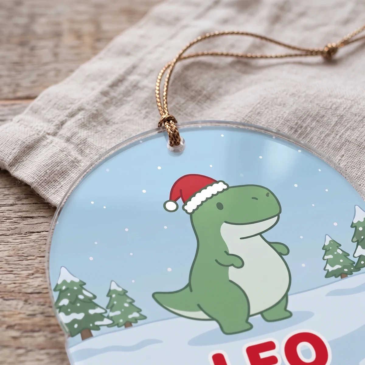 Gepersonaliseerd acrylornament - Naamdino, Afbeelding 5 van 5