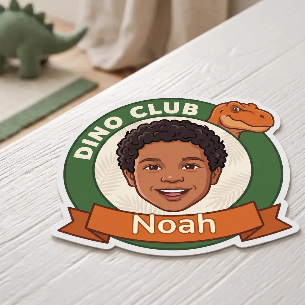 Gepersonaliseerde stickers - Dinoclub, Afbeelding 6 van 6