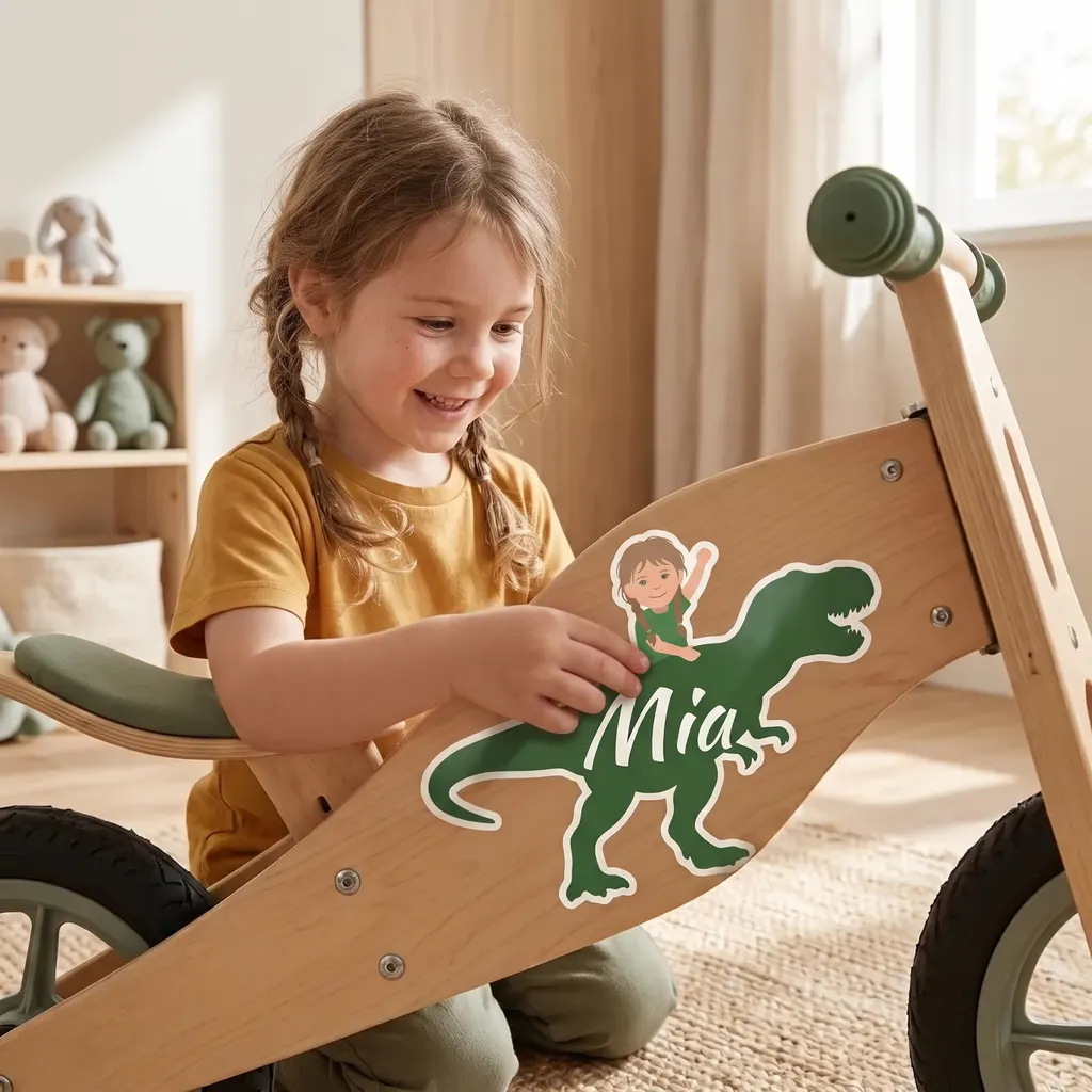 Gepersonaliseerde stickers - Dinosilhouet, Afbeelding 2 van 6