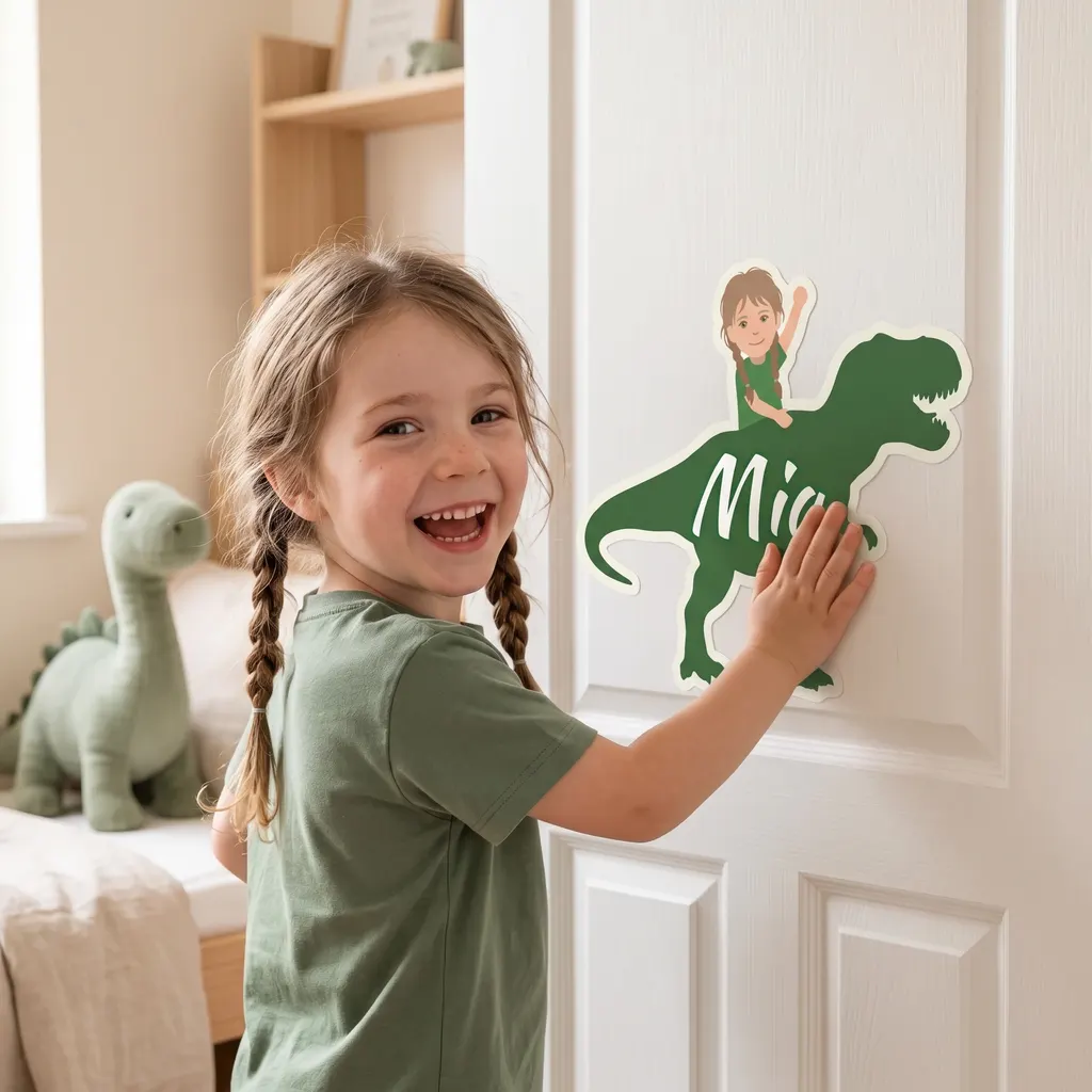 Gepersonaliseerde stickers - Dinosilhouet, Afbeelding 3 van 6