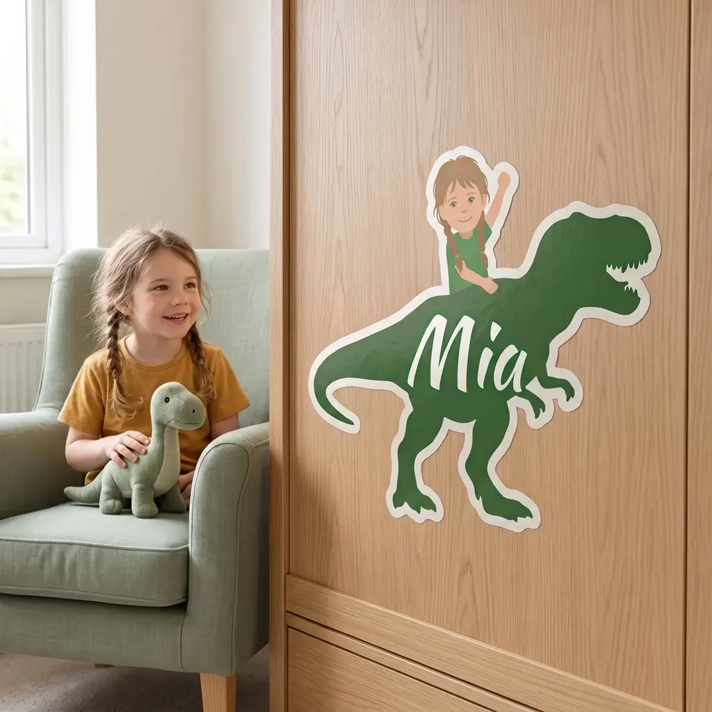Gepersonaliseerde stickers - Dinosilhouet, Afbeelding 4 van 6