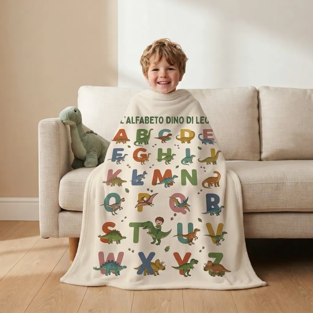 Coperta personalizzata - Alfabeto dino, Immagine 2 di 5