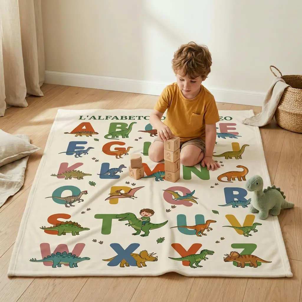 Coperta personalizzata - Alfabeto dino, Immagine 3 di 5