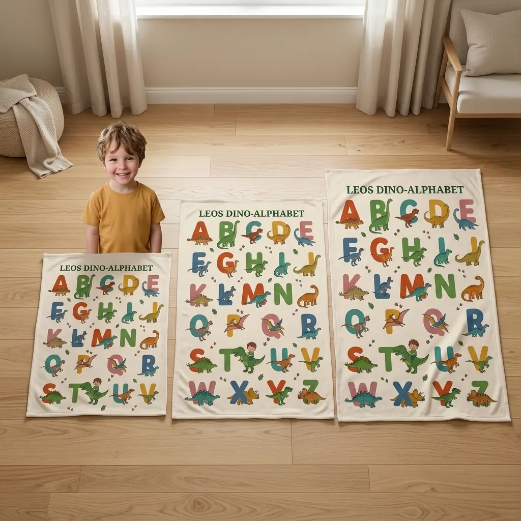 Personalisierte Kuscheldecke - Dino-Alphabet, Bild 5 von 5