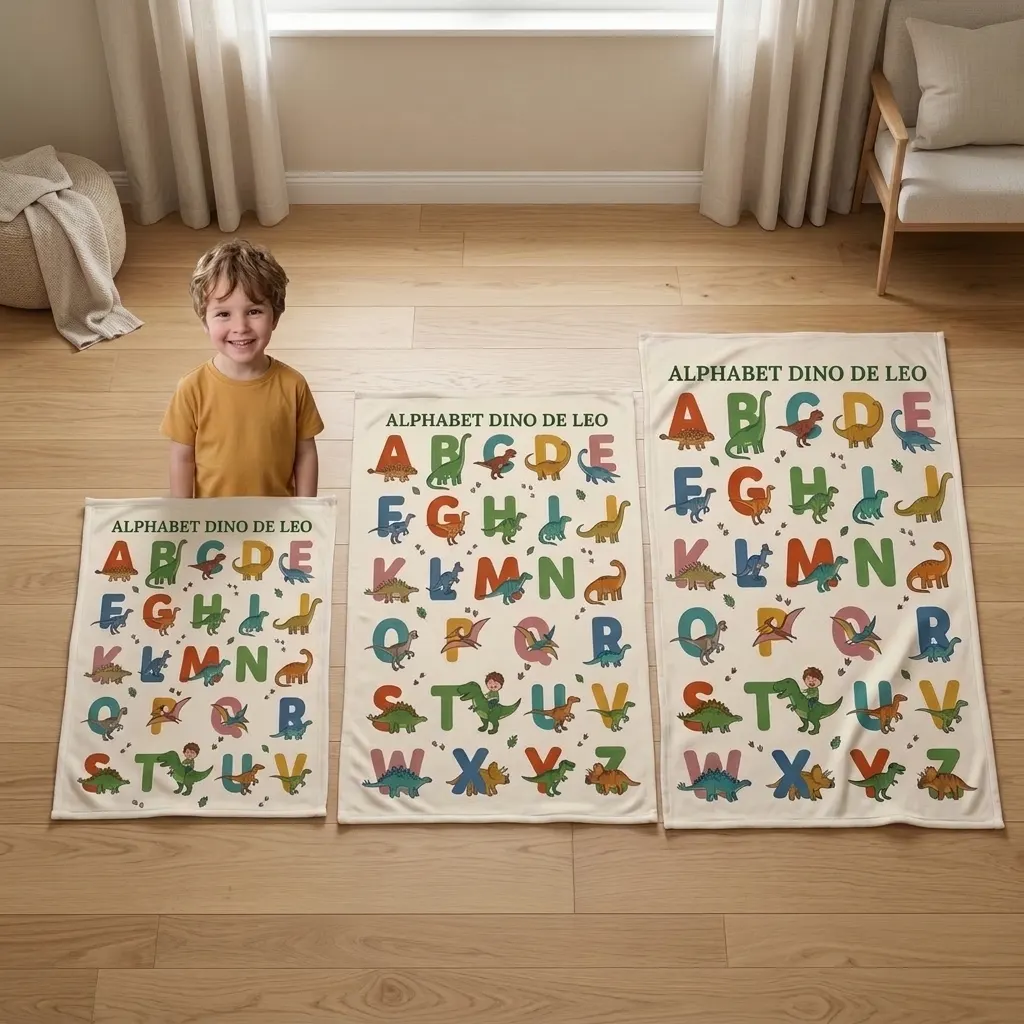 Plaid personnalisé - Alphabet dino, Image 5 sur 5