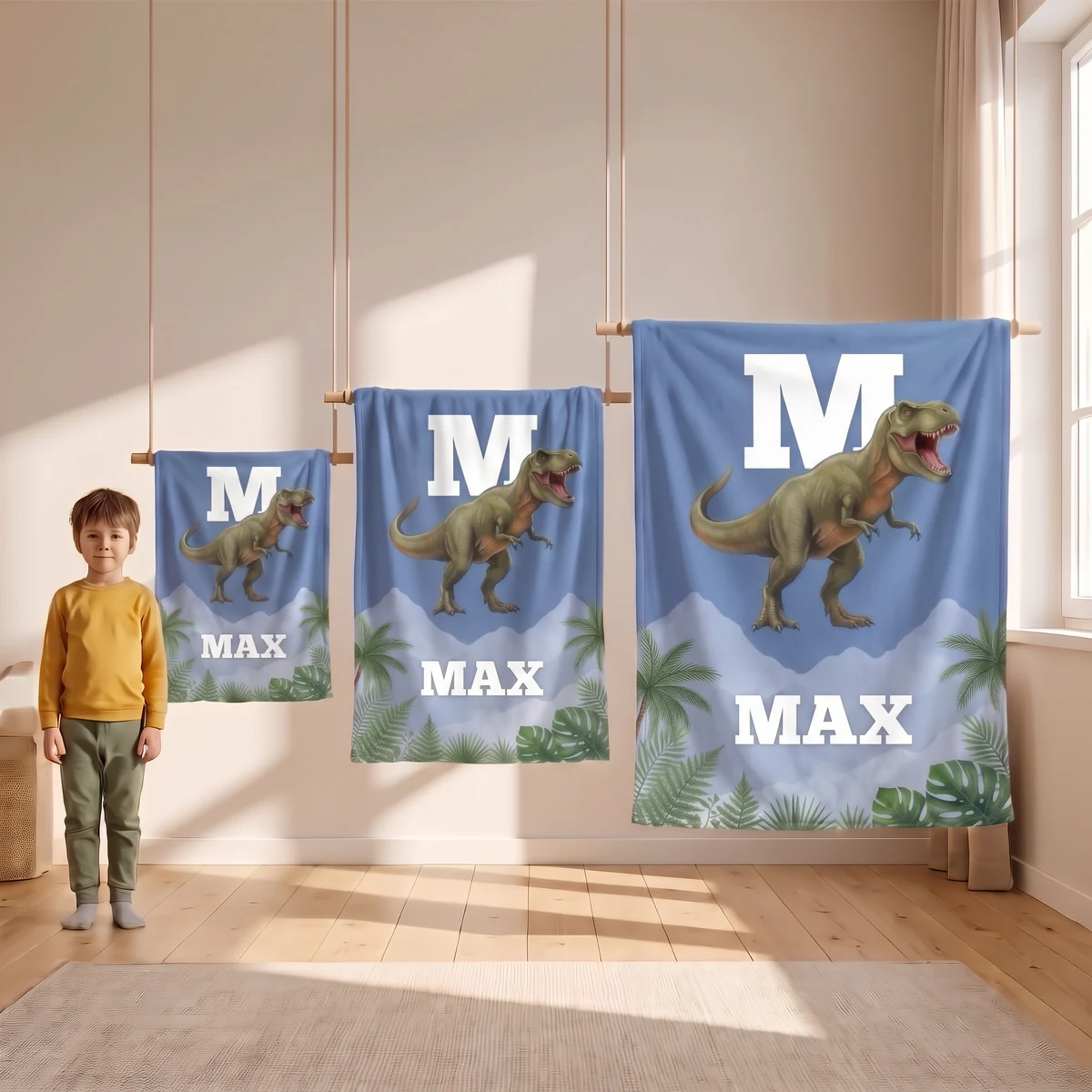Personalisierte Kuscheldecke - Dino-Initiale, Bild 5 von 7
