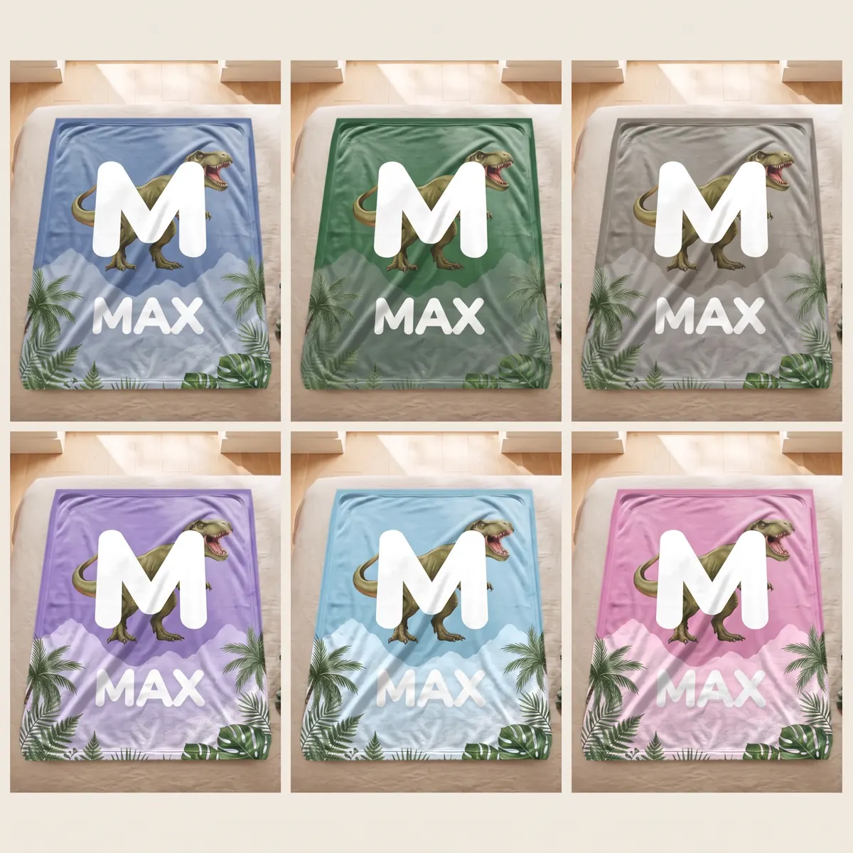 Personalisierte Kuscheldecke - Dino-Initiale, Bild 7 von 7