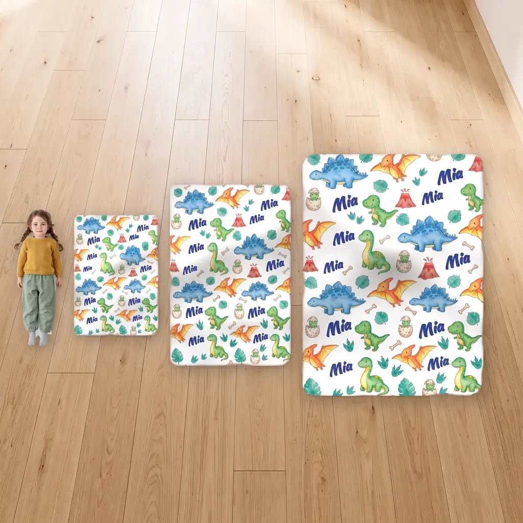 Personalisierte Kuscheldecke - Dino-Muster, Bild 5 von 6