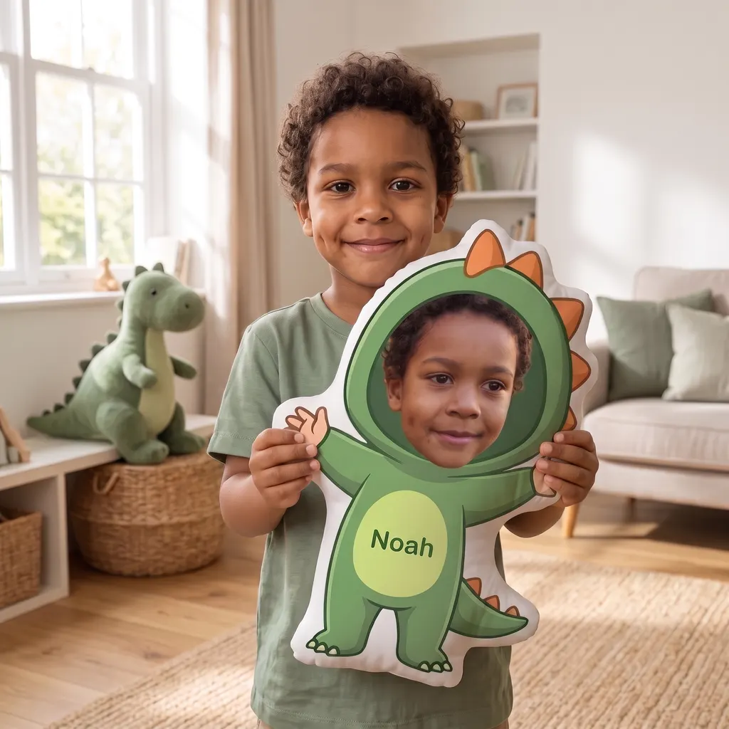 Gepersonaliseerd vormkussen - Dinopak, Afbeelding 4 van 5