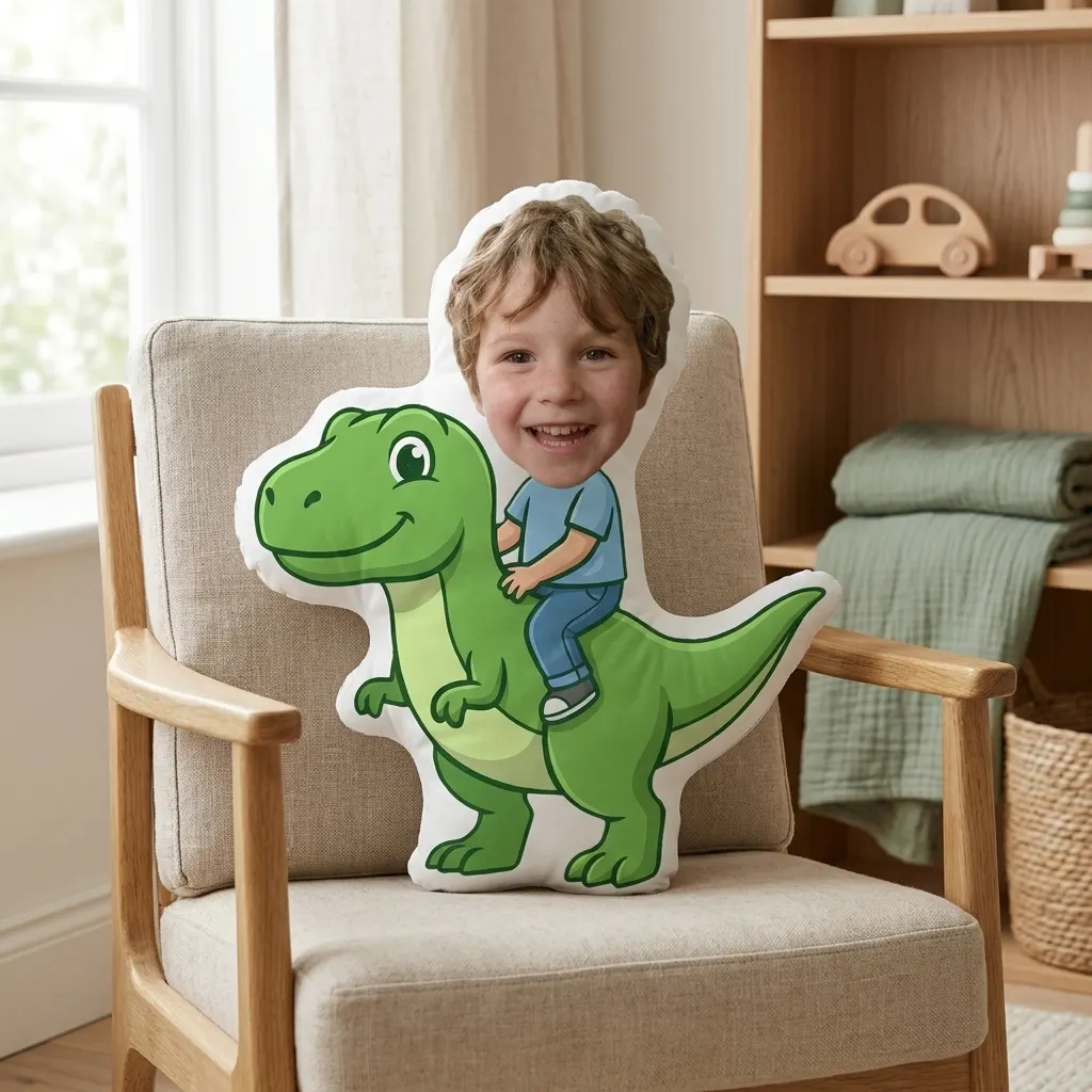 Gepersonaliseerd vormkussen - Knuffeldino, Afbeelding 6 van 6