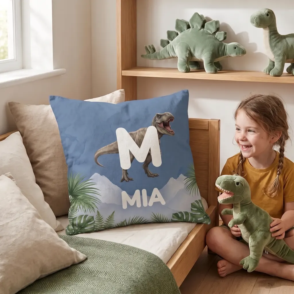 Personalisiertes Kissen - Dino-Initiale, Bild 4 von 7