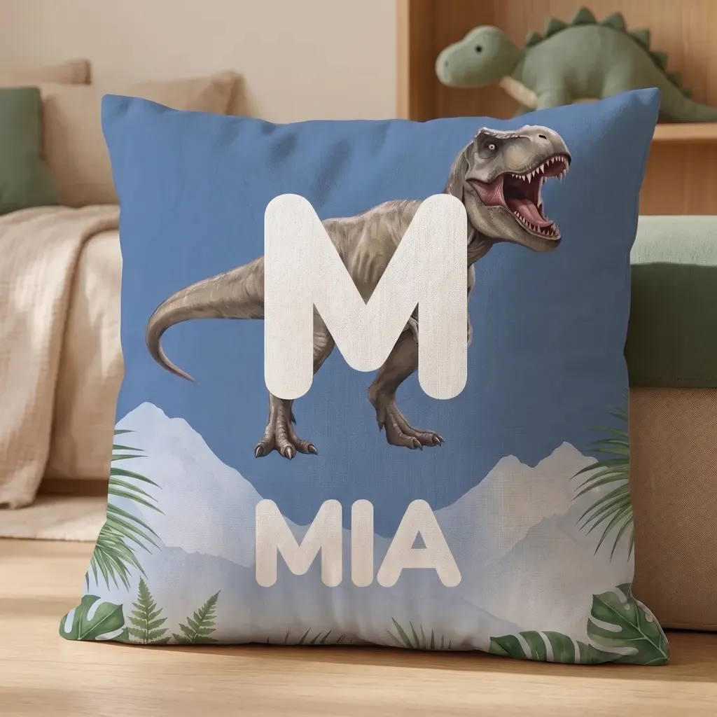 Personalisiertes Kissen - Dino-Initiale, Bild 6 von 7