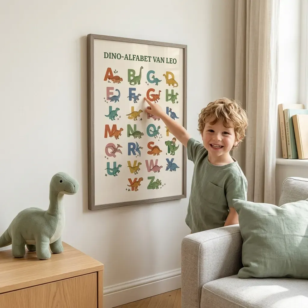 Gepersonaliseerde poster - Dino-alfabet, Afbeelding 2 van 7