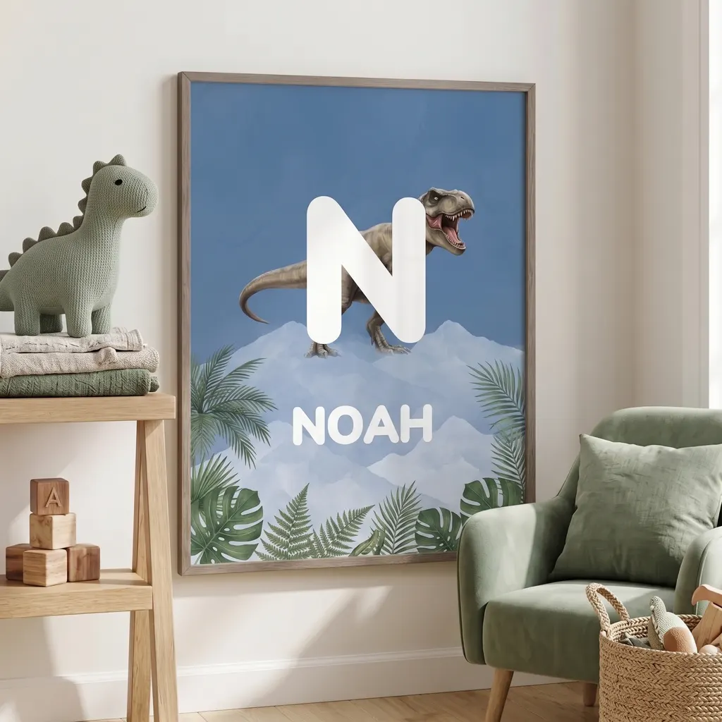 Personalisiertes Poster - Dino-Initiale, Bild 6 von 8