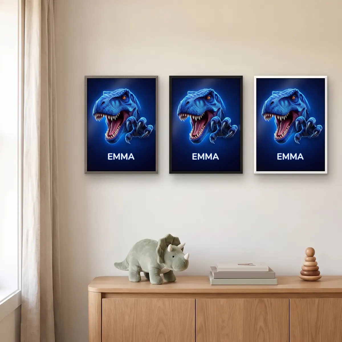 Personalisiertes Poster - Blauer T-Rex, Bild 7 von 7