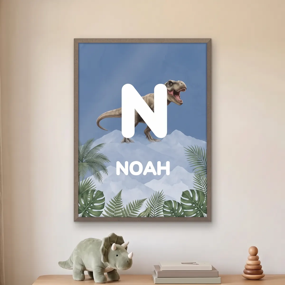 Personalisiertes Poster - Dino-Initiale